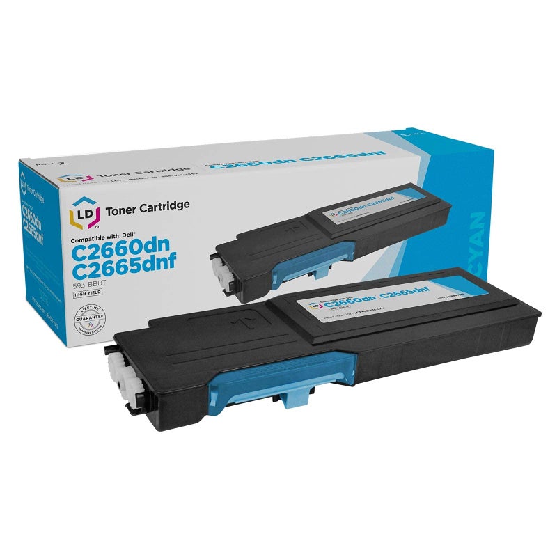 LD Products Remanufactured Replacements for Dell C2660dn Toner 593-BBBT 488NH TW3NN to Use with Color Laser C2660 C2665dnf C2665d (Cyan, 1-Pack) - Image 1